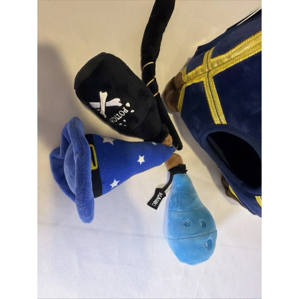 Frisco Magic Chest Plush Squeaky Dog Toy Hide & Seek Potion Wand Wizard Hat NWT